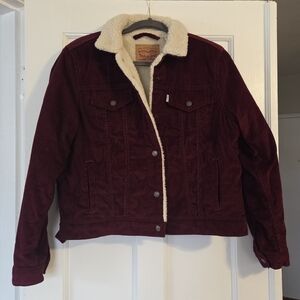 Levi's Childrens Burgundy Sherpa Trucker Jacket